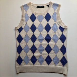 Bobby Jones Argyle Silk/Cashmere Sweater Vest